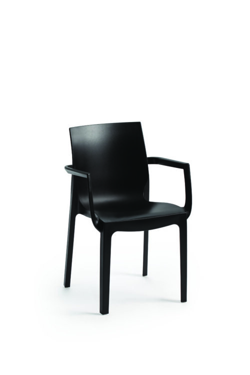 Stapelstoel zwart luxe